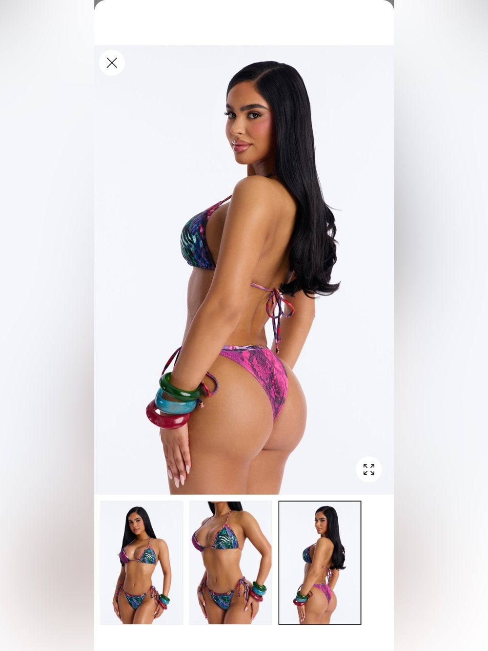 Colorful Animal Print Tie-Side Bikini Set